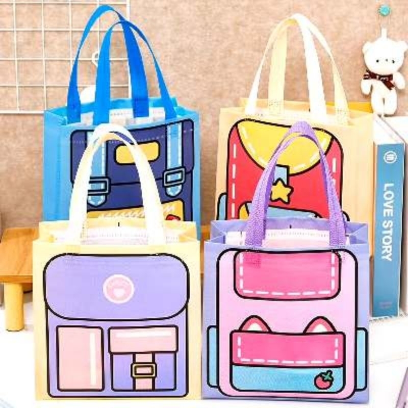 

Tas goodiebag ultah anak non woven motif tas sekolah lucu / Kantung goodiebag souvenir gift sekolah anak