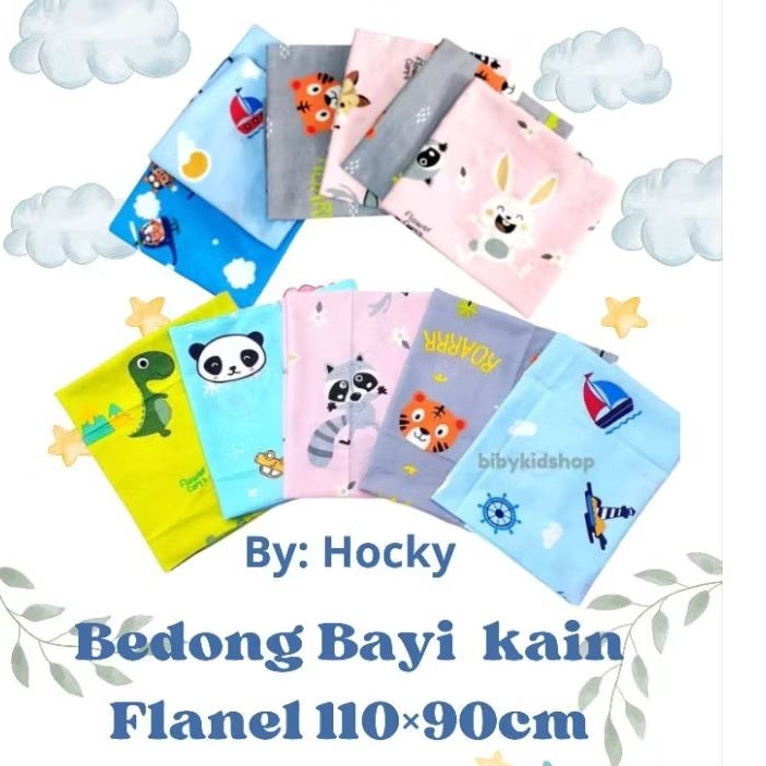Bedong bayi kain flanel 110×90cm