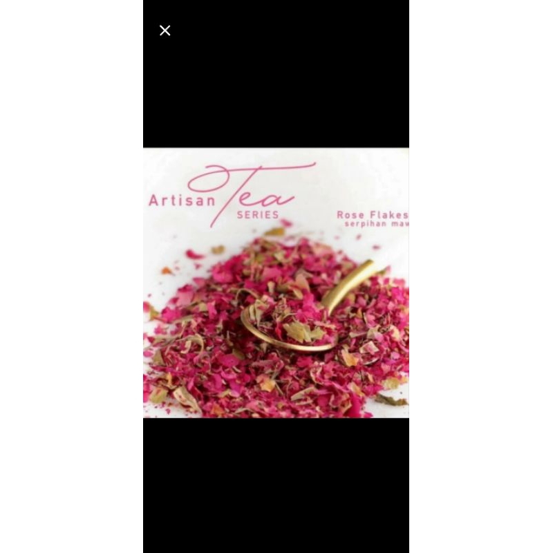 

artisan tea cafe - rose flakes serpihan bunga mawar kering sampel 250gram