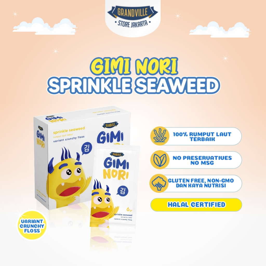 

Grandville Gimi Nori Rumput Laut Crunchy Floss Abon Cemilan Makan MPASI