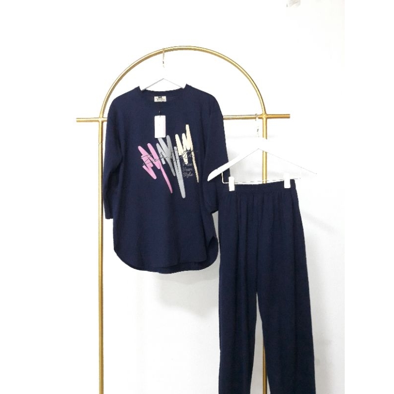 Frendi collection | One set ziela panjang jumbo, setelan baju ziela celana panjang lengan panjang, o