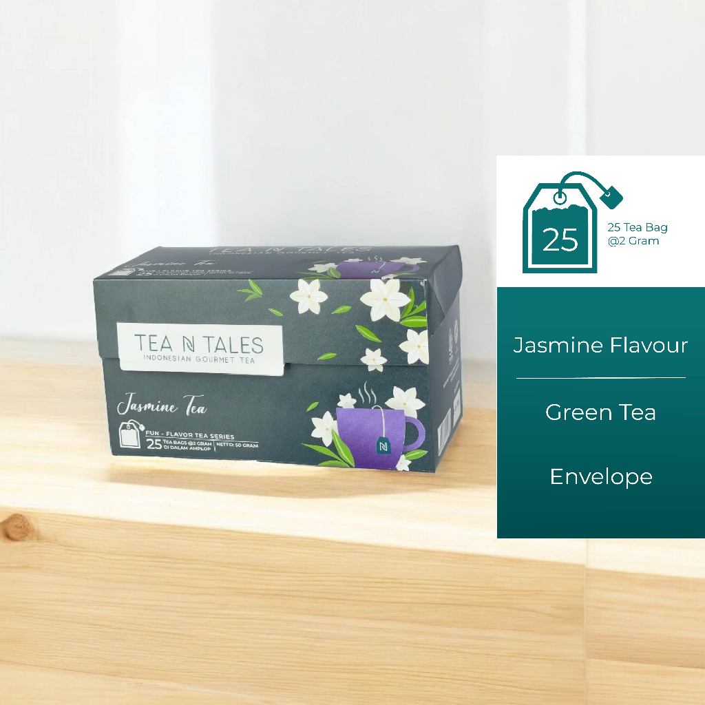 

Teh Celup Jasmine by Tea N Tales | Jasmine Tea 25pouch | 25 tea bags @2 Gr envelope