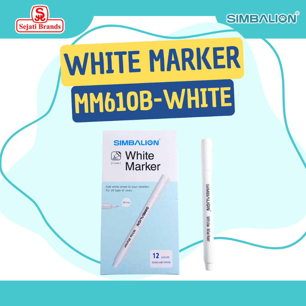 

SIMBALION Metallic Marker MM610B White - Spidol Metalik 1 Lusin