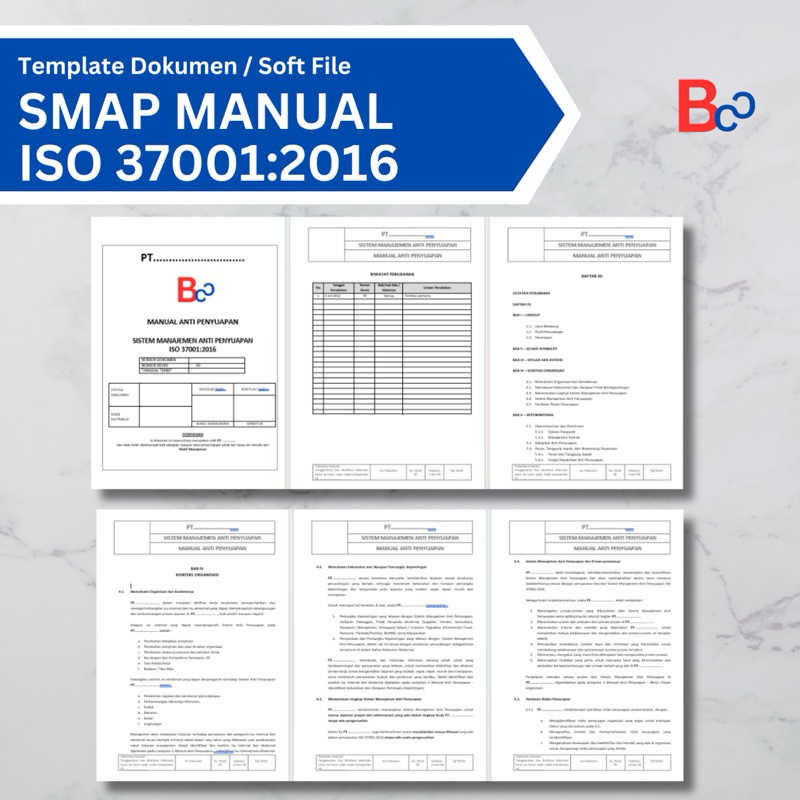 

Dokumen Manual, SOP & Formulir ISO 37001