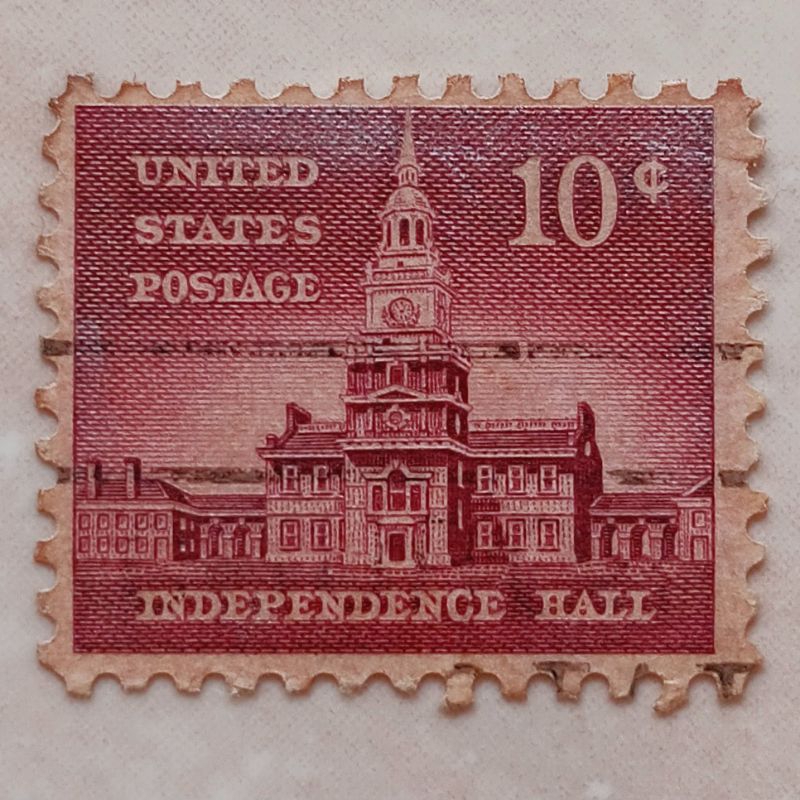 

(AD) Perangko Amerika Serikat 1956 Liberty Issue - Independence Hall (1753), Philadelphia 10 cent Used