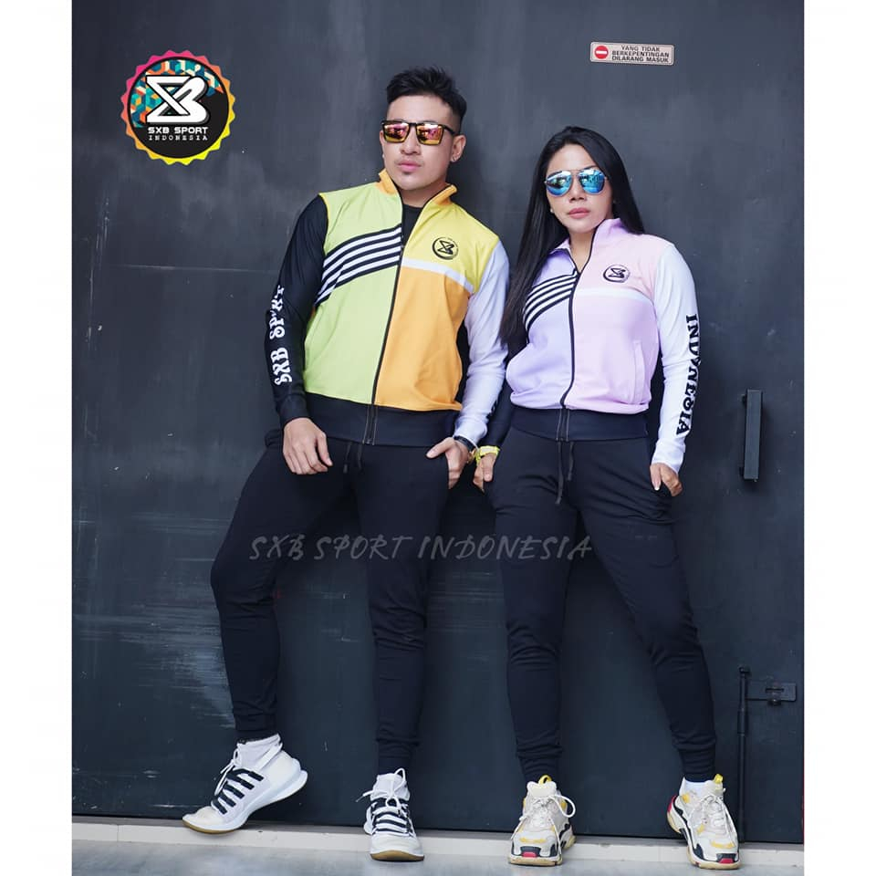 BAJU SENAM WANITA PRIA PAKAIAN OLAHRAGA SXB PASTEL JACKET AND JOGGER