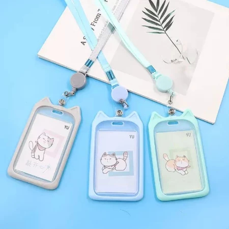 

Name Tag Lanyard Anak Lucu Gantungan Kartu Motif Kuping / Id Card Holder Anak Karakter Warna Pastel