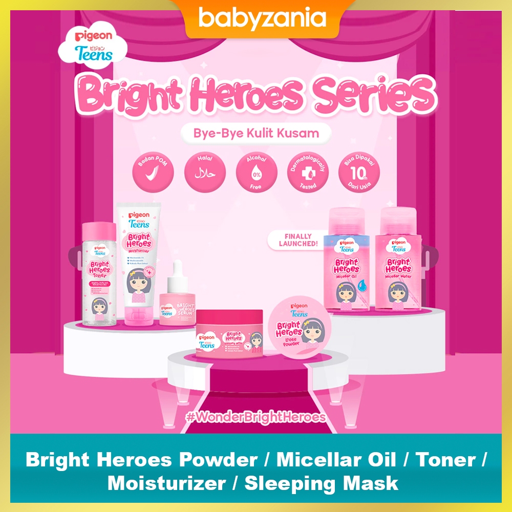 Pigeon Teens Bright Heroes Powder / Toner / Moisturizer / Micellar Oil Water / Sleeping Mask / Serum