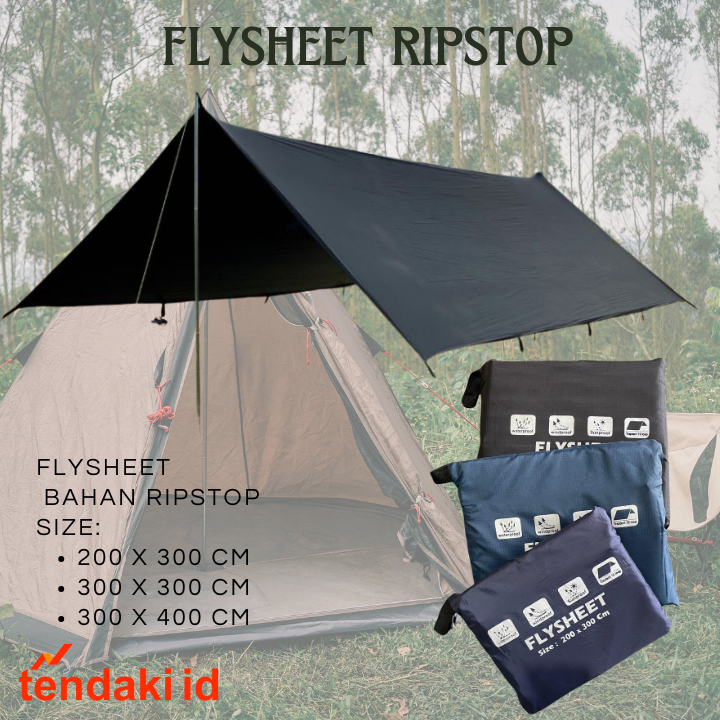 Flysheet Tenda Waterproof 3x4 Atap Tenda Outdoor Tiang Flysheet Tenda Outdoor Flysheet Lokal 3x4