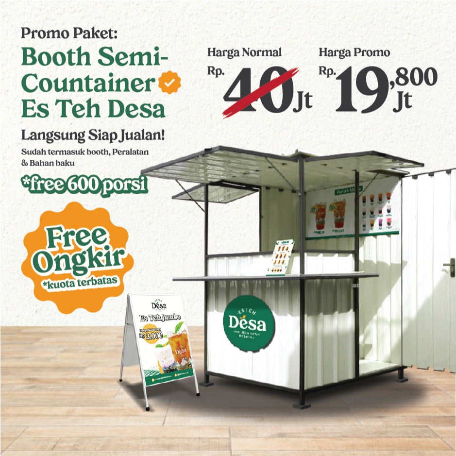 PAKET BOOTH CONTAINER ES TEH DESA