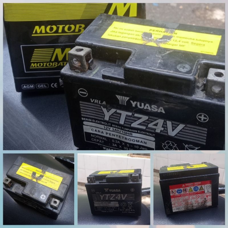 Aki Kering Motor Bekas Murah Merk Yuasa YTZ4V