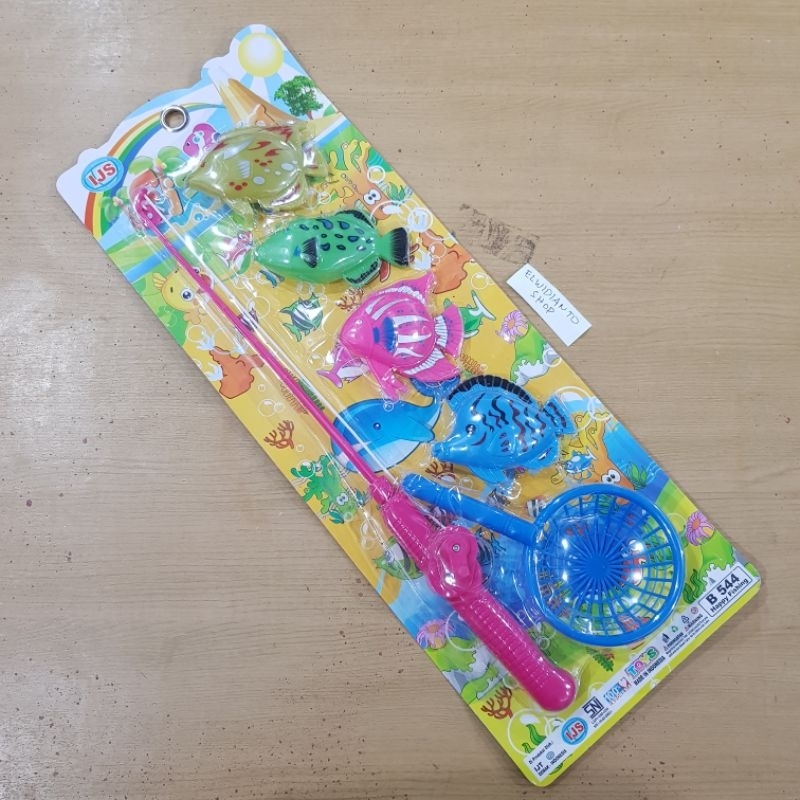 mainan anak pancingan ikan isi 4 alat memancing magnet