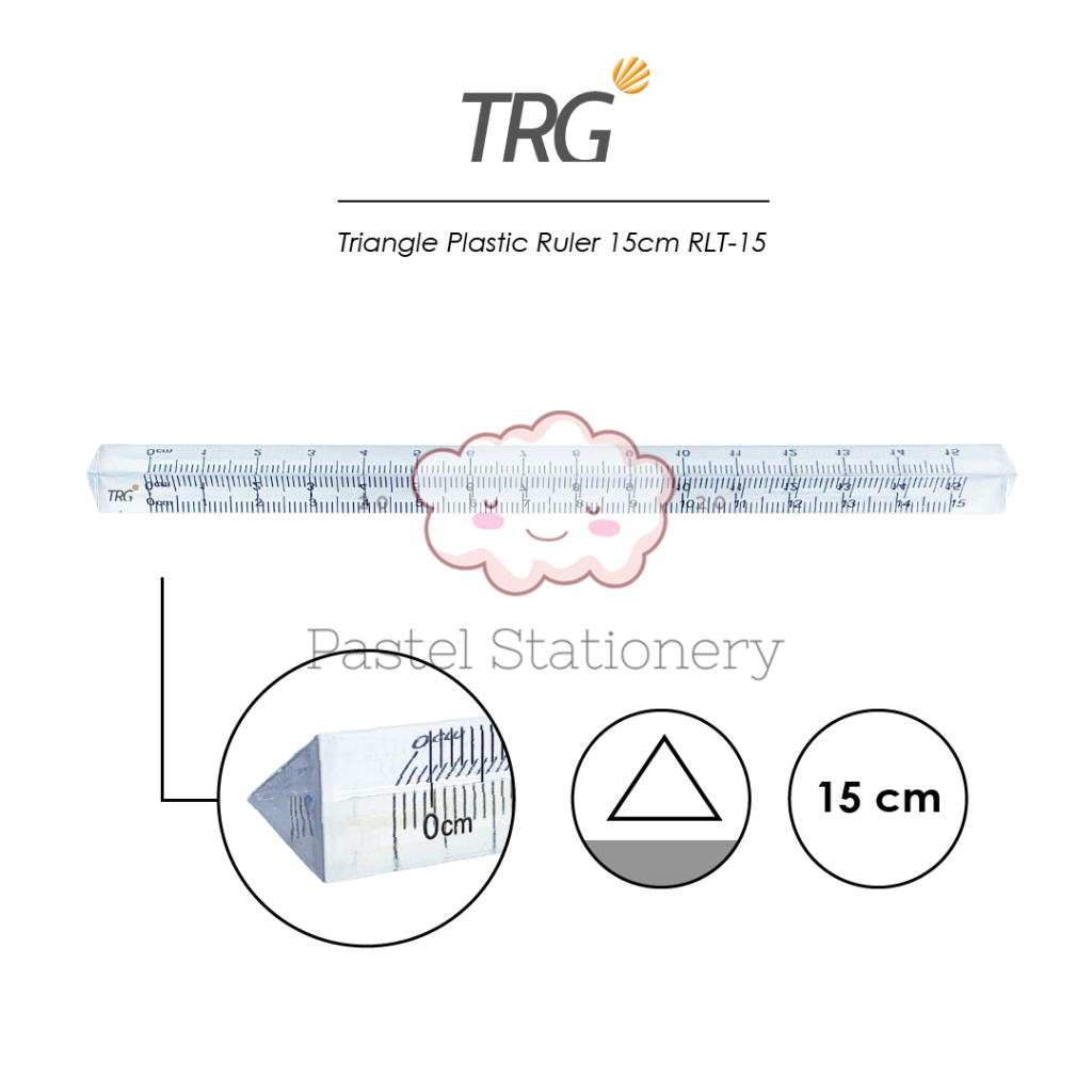 

TRG Triangle Plastic Ruler 15cm RLT-15 - Penggaris Plastik Segitiga 15 cm TRG