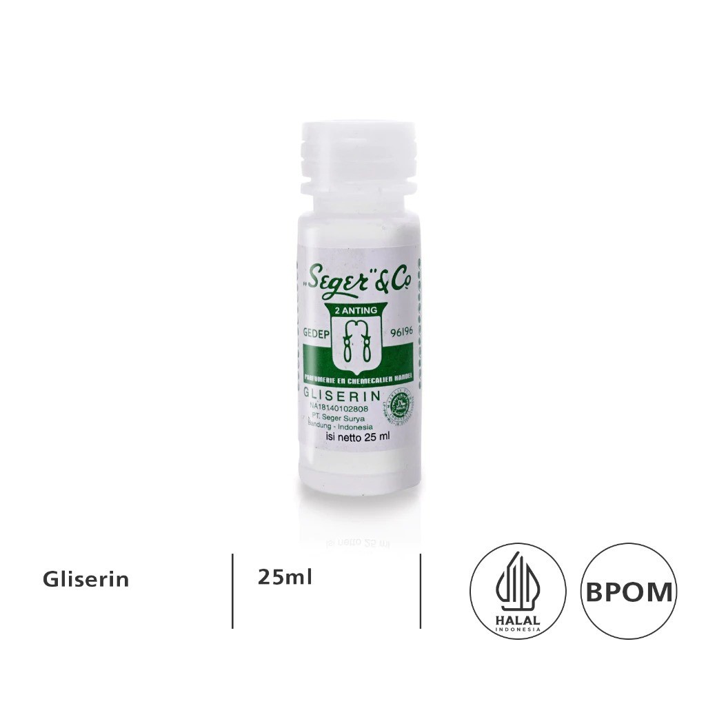 Seger & Co Gliserin Halal BPOM 25ml Cair Glycerin Bibir Kering dan Kaki Pecah Pecah