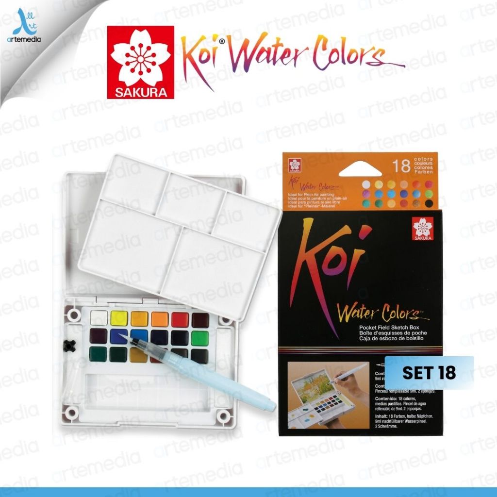 

Sakura Koi Watercolor 18 Pocket Field Sketch Box Set Cat Air