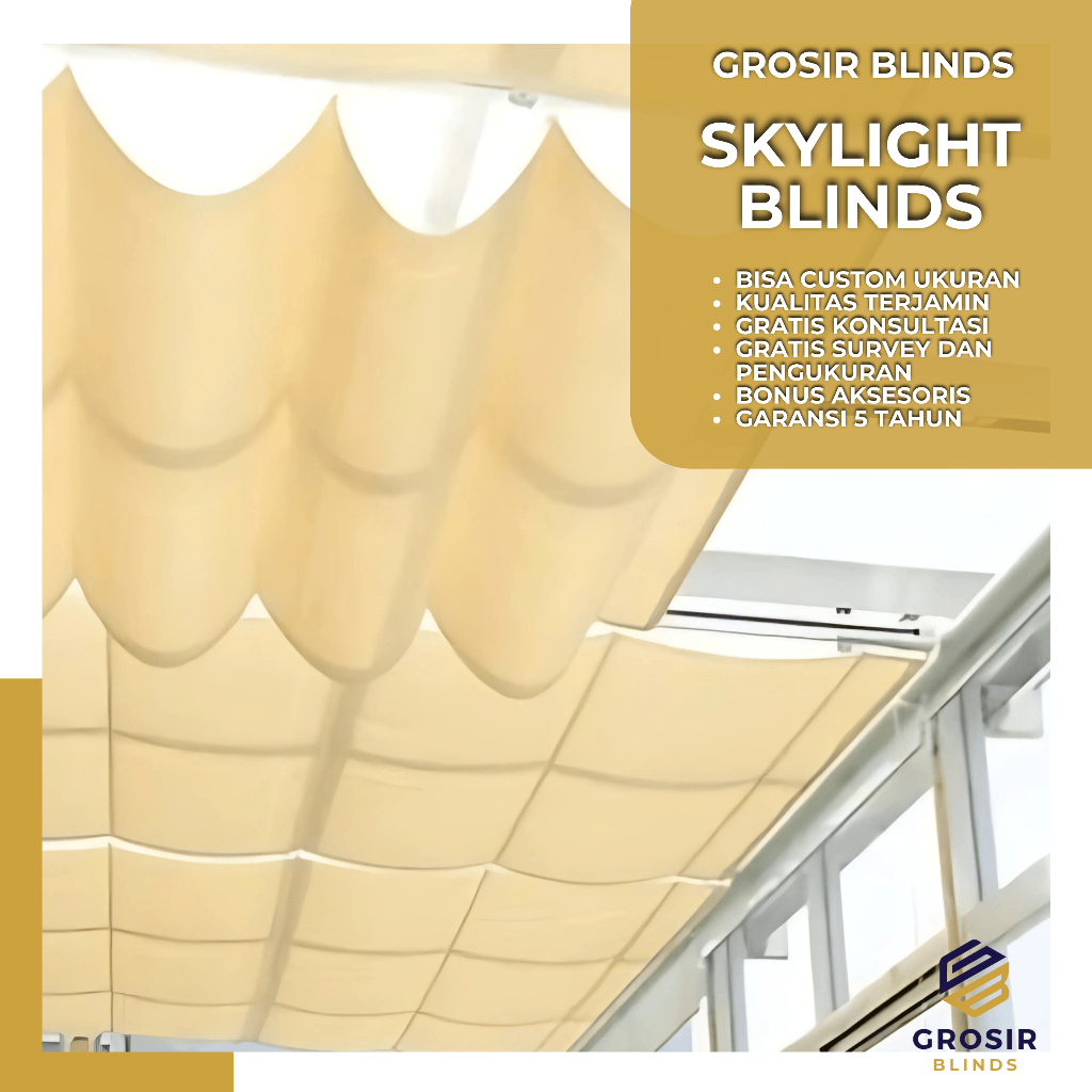 Skylight Blinds 250 Harga Grosir Tirai Atap Skylight Blind Indoor dan Outdoor Tahan Lama