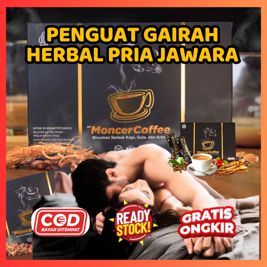 MOONCEER COFFEE ORIGINAL l KOPI PENGUAT GAIRAH HERBAL PRIA JAWARA TERLARIS BPOM HALAL ORIGINAL