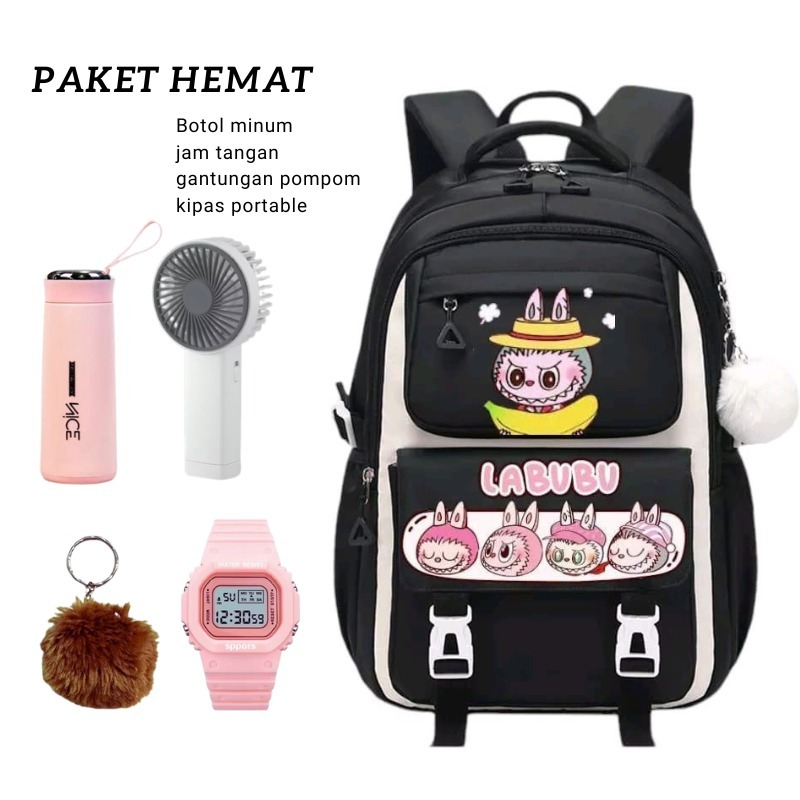 Tas Sekolah ransel anak perempuan - tas sekolah anak SD SMP -tas viral labubu