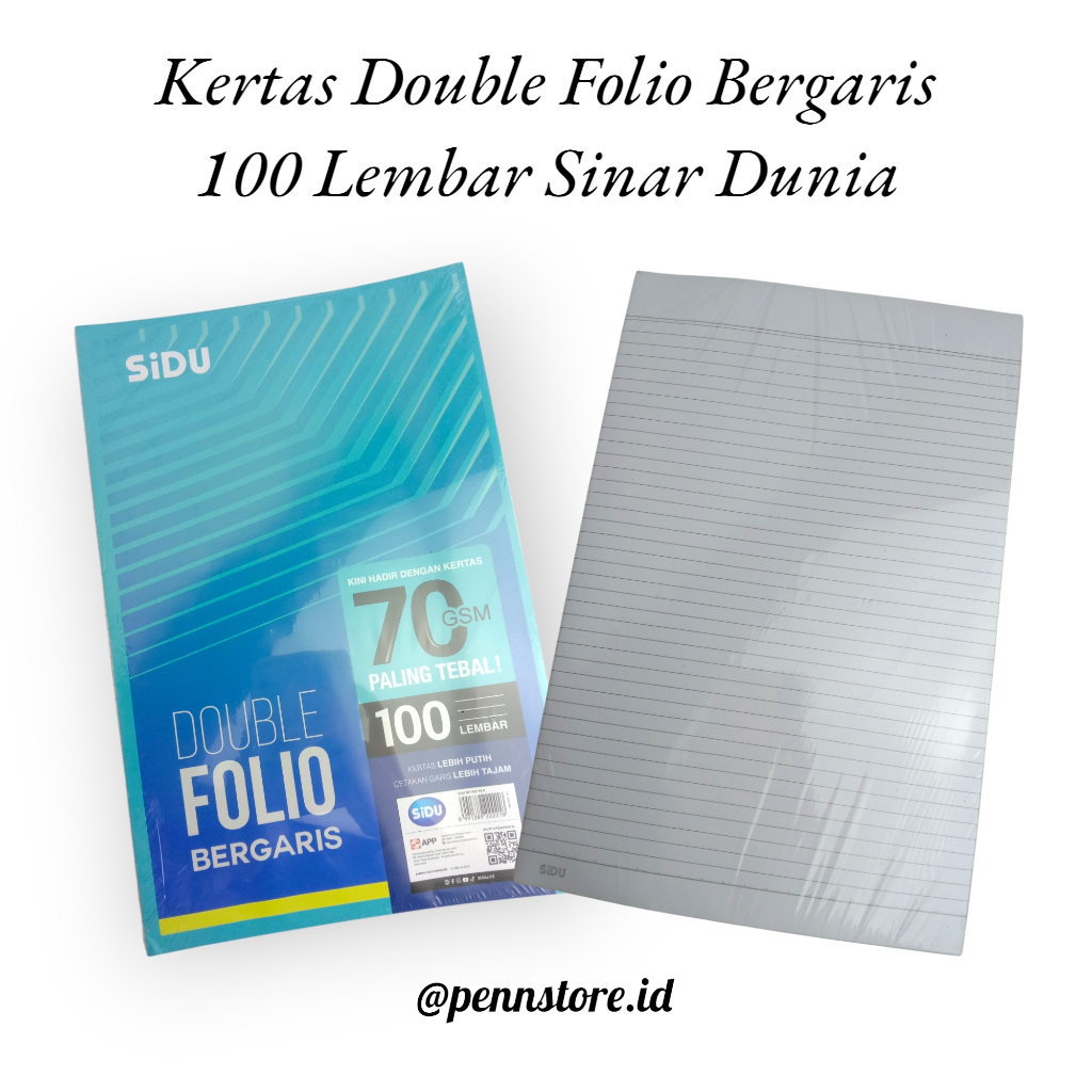 

(100 lembar) Kertas Double Folio Bergaris 100 Lembar Sinar Dunia 70 gsm / Kertas Tugas / Lamaran Kerja Bergaris