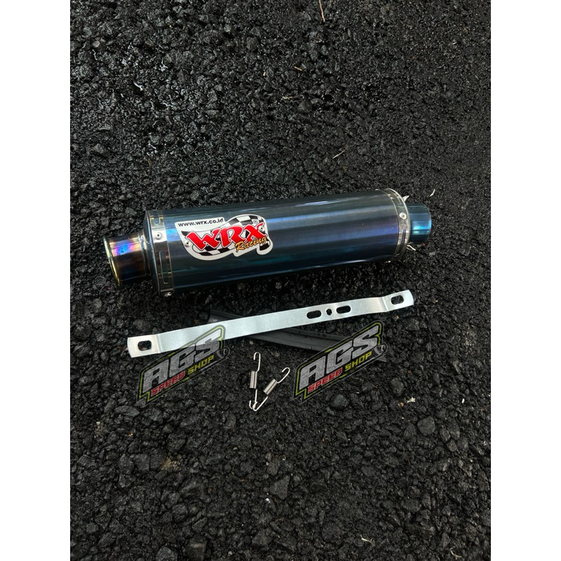 Slincer wrx knalpot wrx ful blu diameter 50 Free Pir , Klem & Sticker Suara Bass Adem