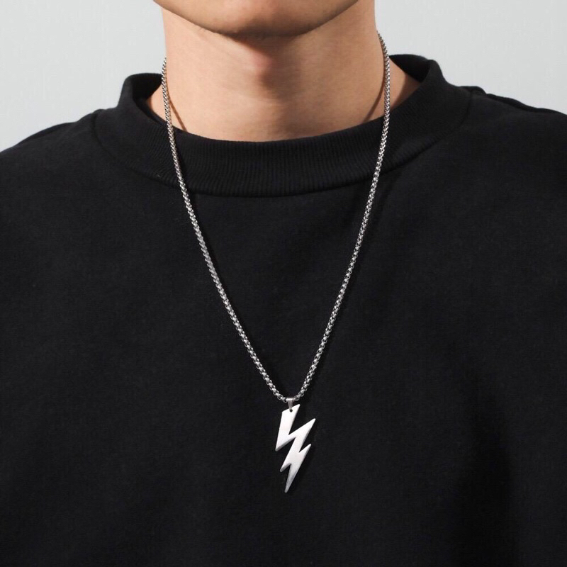 Zeus Necklace - Kalung Petir Zeus Titanium Pria Retro Keren Laki-laki