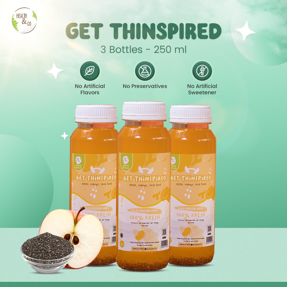 

Health & Co - Get Thinspired Drink - Minuman Sehat Detox - 3 Bottles @250ML