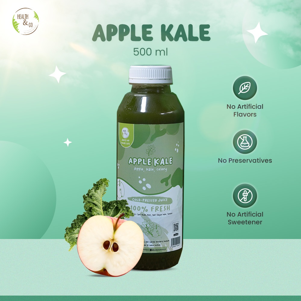 

Health & Co - Apple Kale Drink - Minuman Sehat - 500ML