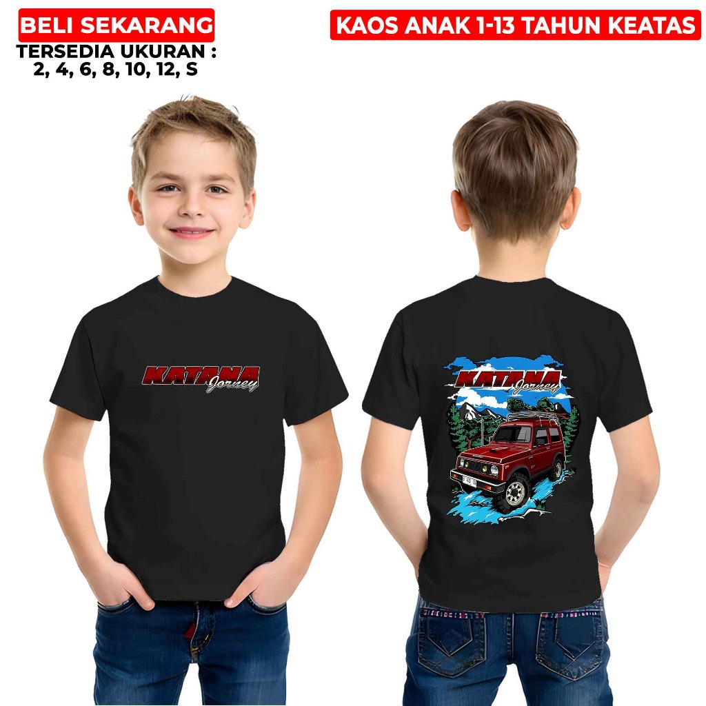 KAOS ANAK - KAOS MOTIF MOBIL KATANA JOURNEY  - BAJU MOBIL TERBARU - TSHIRT DISTRO ANAK COWOK