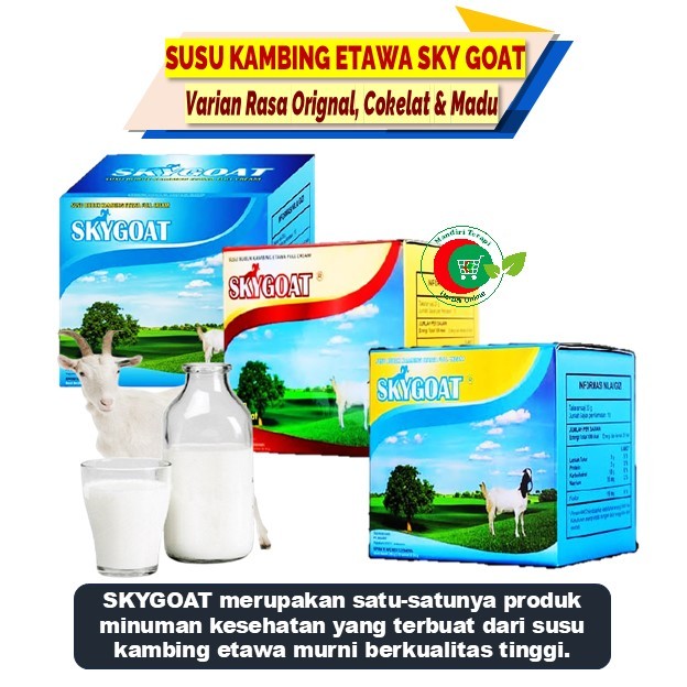 

SUSU KAMBING EATAWA SKYGOAT 3 VARIAN RASA ORIGINAL COKELAT MADU 1 DUS ISI 10 SACHET