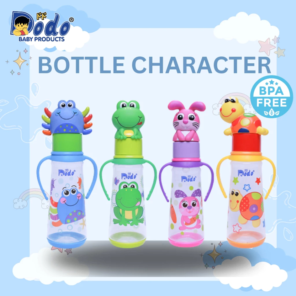 KEIBEAUTY - DODO Botol Character 8OZ | DODO Botol Susu Dengan Karakter 250ml | Dot Anak dengan Warna