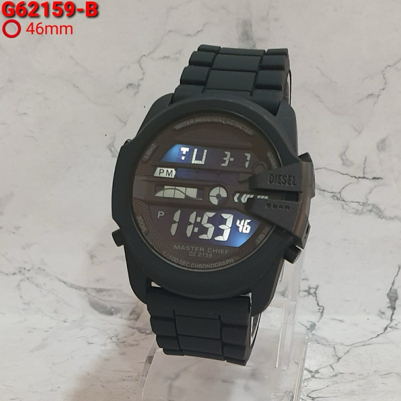 ( BISA COD ) Jam Tangan Pria DIESEL 2159 Rubber Tali Karet Digital Jam Tangan Fashion Cowok