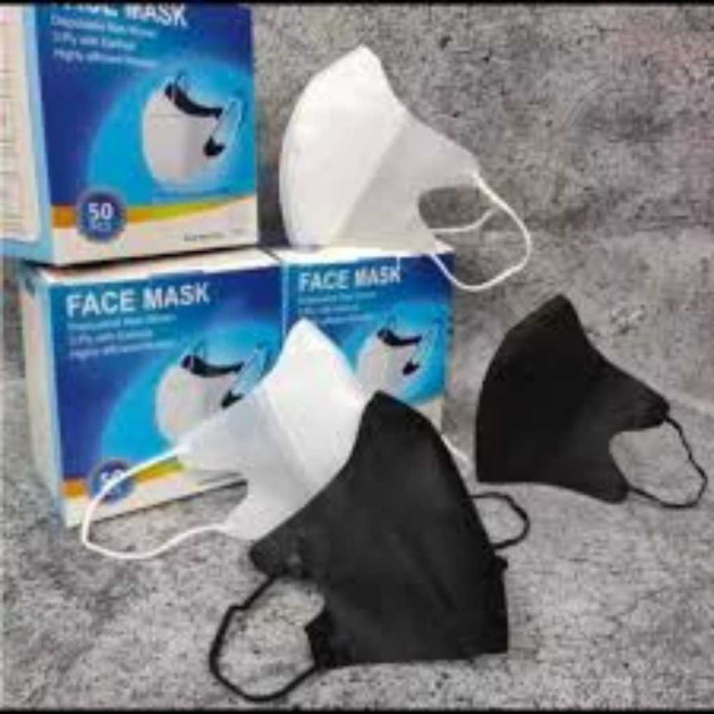 MASKER Medis Duckbill Dewasa Putih Masker Kesehatan Duckbil Hitam 1box Isi 50pcs Earloop Mask Izin K