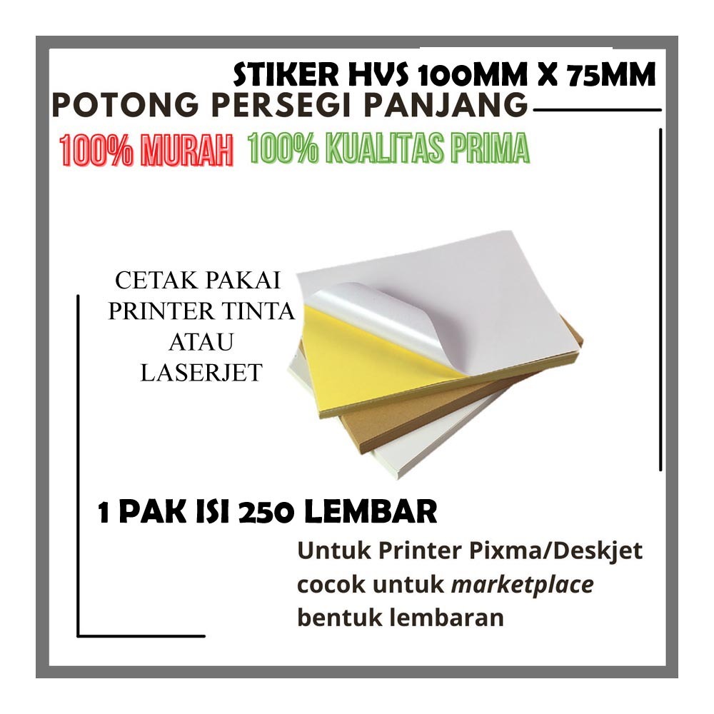 

Stiker Label Resi HVS A6 10Cm X 15Cm Untuk Olshop Shopee isi 100pcs Bahan Glossy