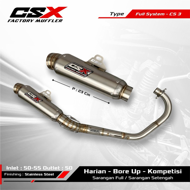 Knalpot Racing CSX - For HEREX - Type CS 3 by CSX FACTORY MUFFLER