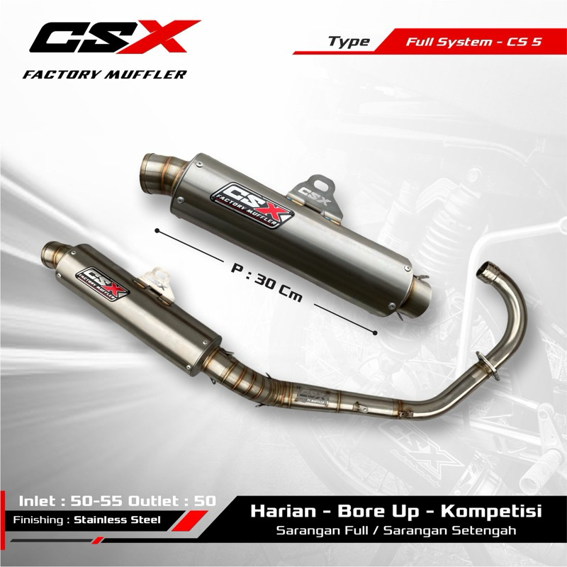 Knalpot Racing CSX - Knalpot Std Touring HEREX/CB - Type CS 4 by CSX FACTORY MUFFLER