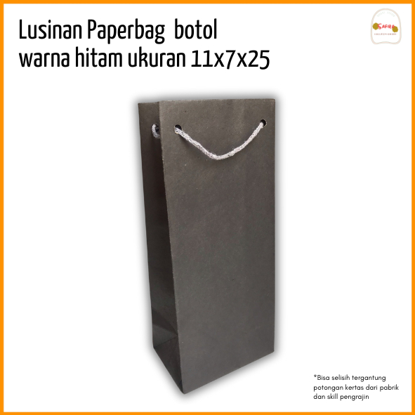 

[LUSINAN] PAPERBAG BOTOL HITAM POLOS ukuran 11x7x25 PAPERBAG SOVENIR PAPERBAG BOTOL HAJATAN MURAH