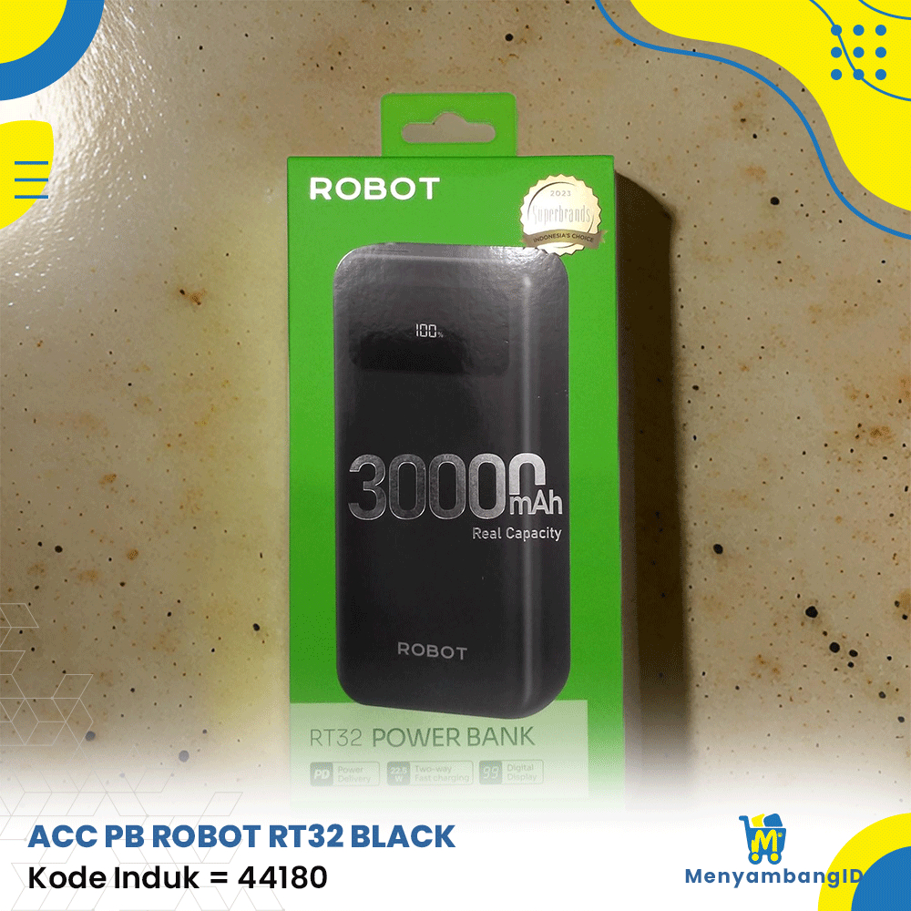 44180 | POWERBANK ROBOT RT32 BLACK
