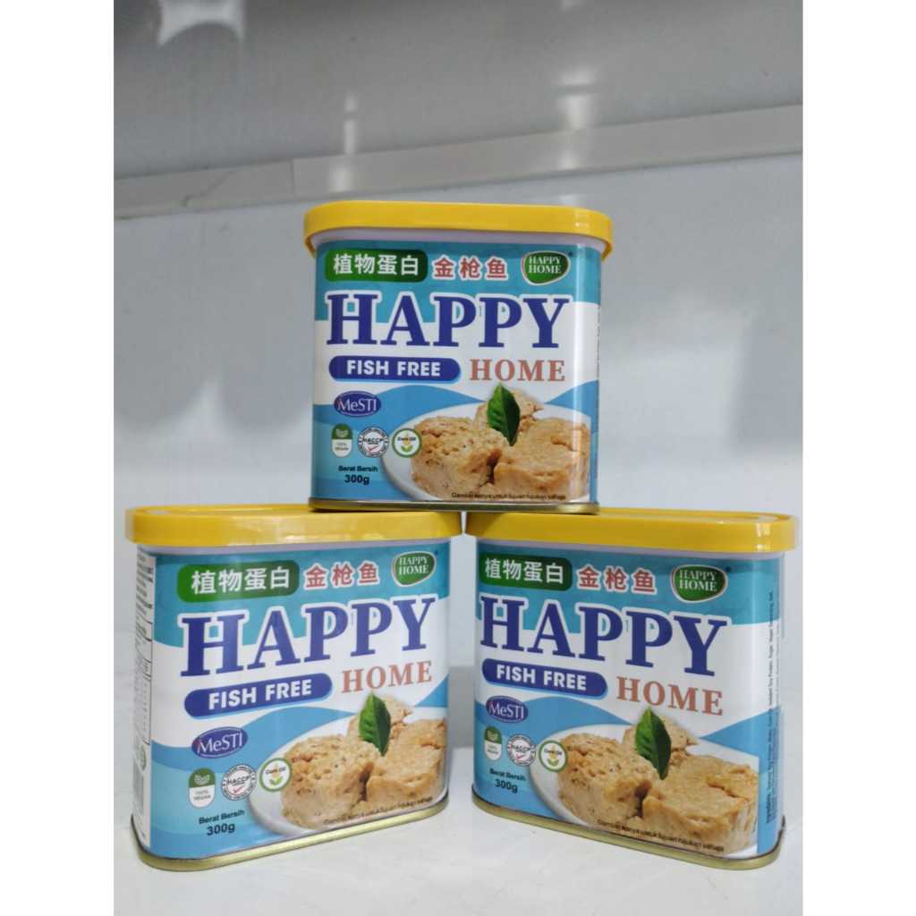 

HAPPY HOME BASED TUNA 300G, IKAN TUNA KALENGAN VEGETARIAN, DAGING ANALOG VEGE