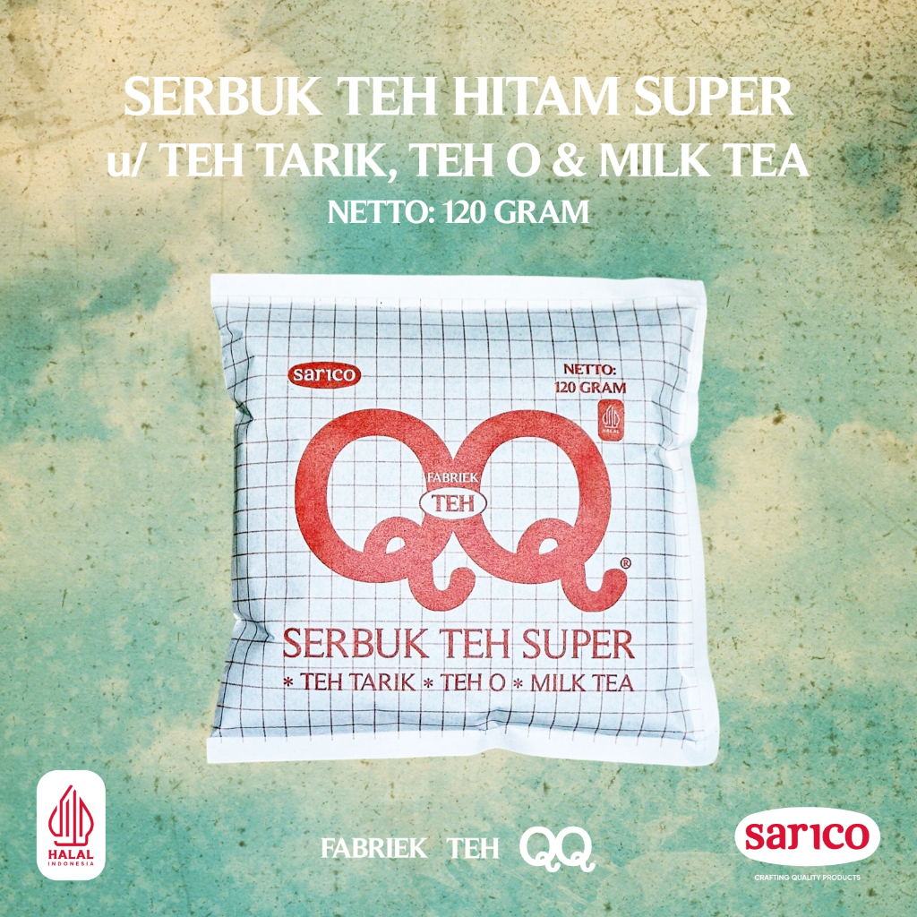 

Fabriek Teh QQ Serbuk Teh Tarik - Teh Hitam untuk Teh Tarik, Teh Susu dan Milk Tea - 120 gram