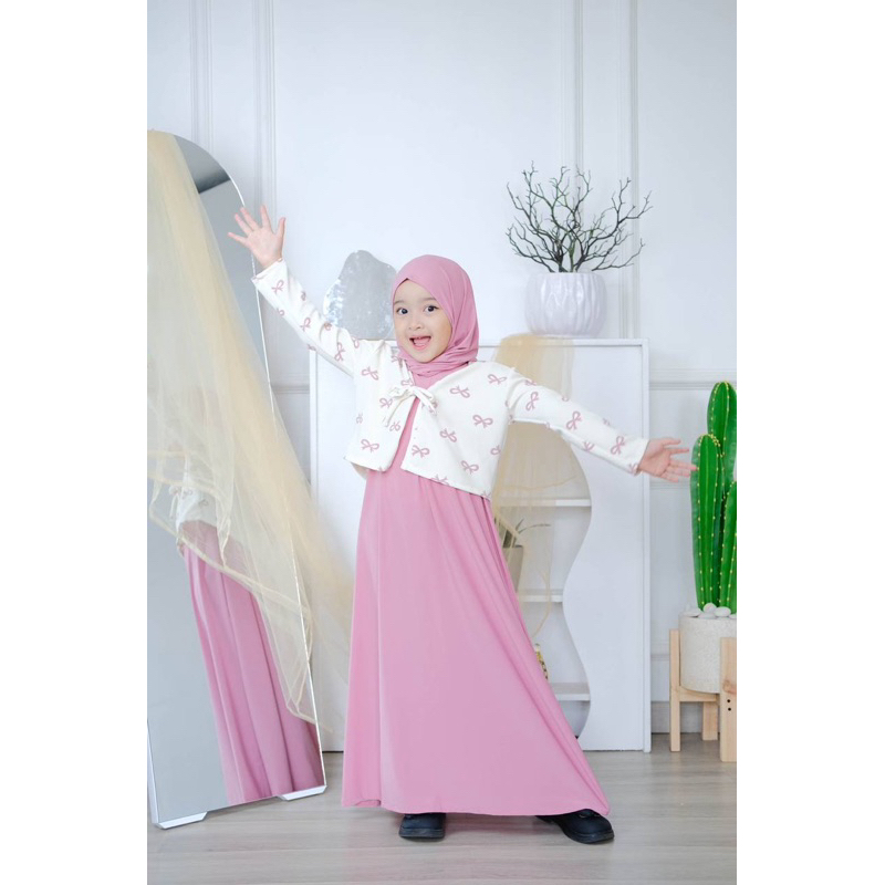 GAMIS GAVYA CARDI/Gamis anak set cardi