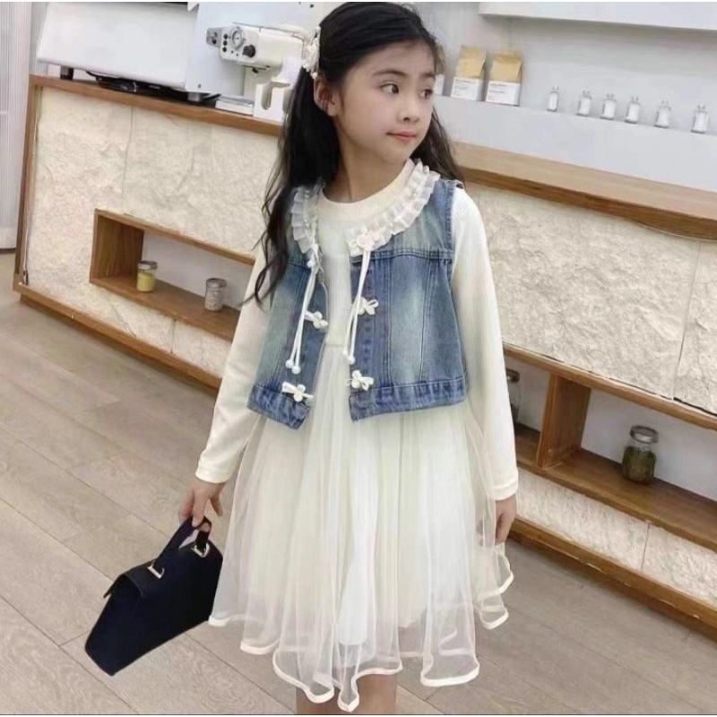 Dress 2in1 Rompi Cheongsam Sz 130