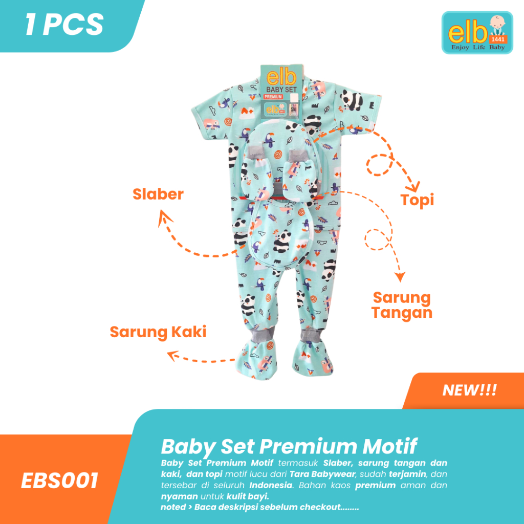 Baby Set Custom Full Kancing , Topi, Slaber, Sarung Tangan dan Kaki Cowok/cewek Bayi newborn - ELB