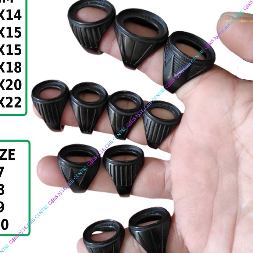 HJ6 BLACK RING EMBAN BATU AKIK MODEL TANAM