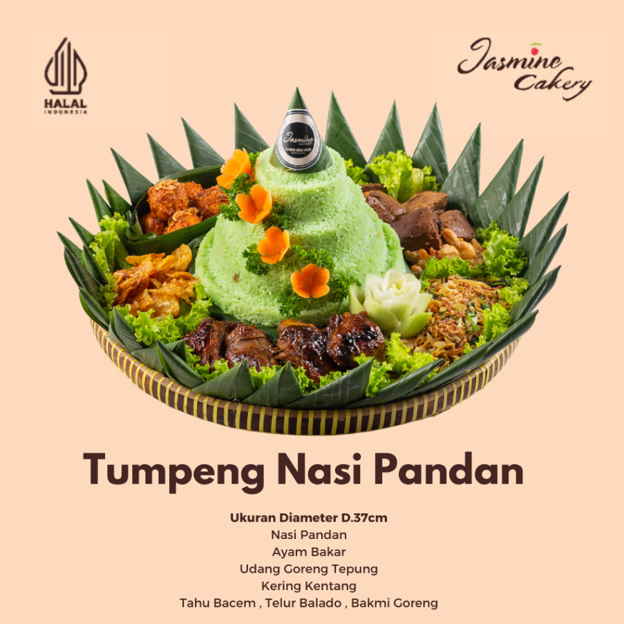 

Tumpeng Nasi Pandan Diameter 37cm Jasmine Cakery