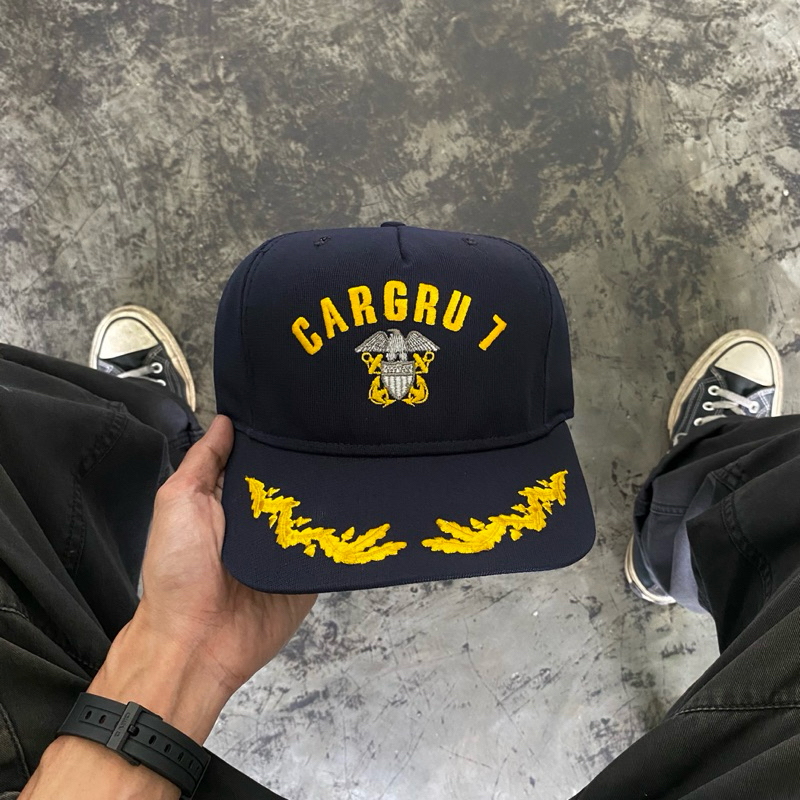 VINTAGE 90s HAT - US NAVY COMMANDER CARRIER GROUP 7 (Made In USA)