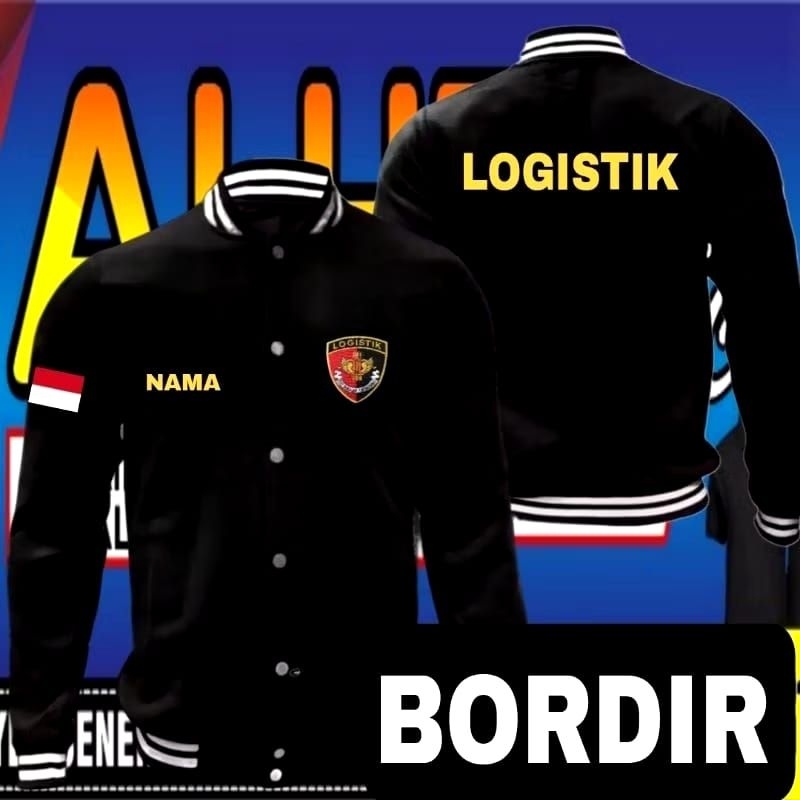 Jaket bordir logistik polri Jaket logistik polri Jaket varsity logistik polri Jaket baseball logisti