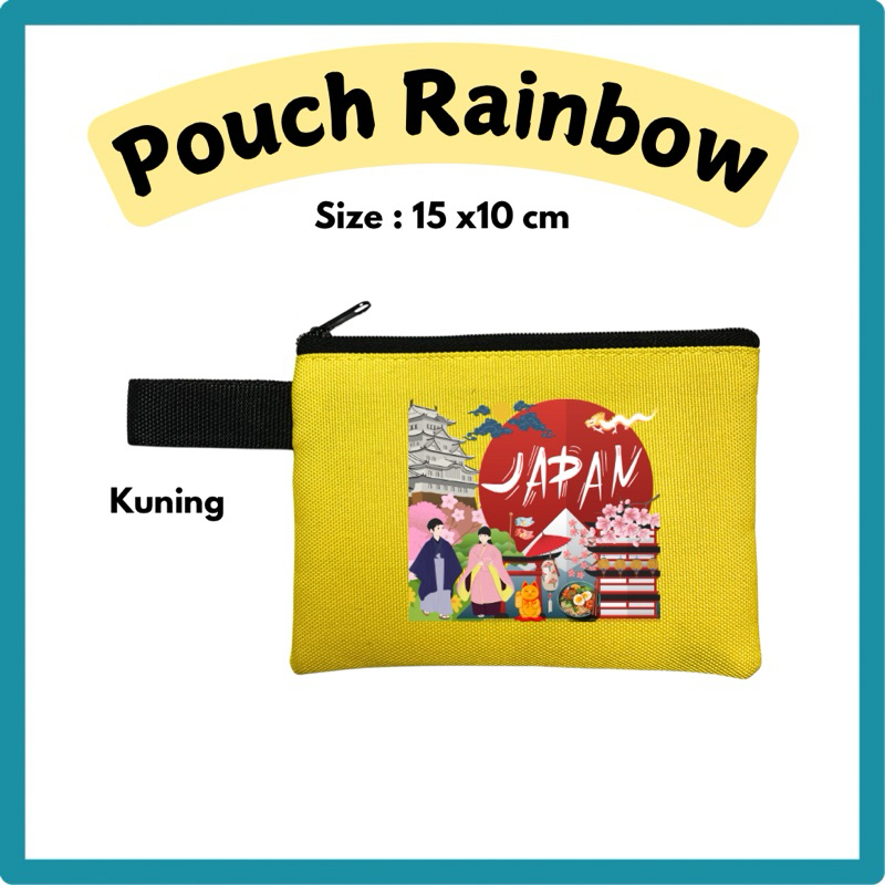 SOUVENIR POUCH RAINBOW JEPANG JAPAN OLEH OLEH NEGRI TIRAI BAMBU