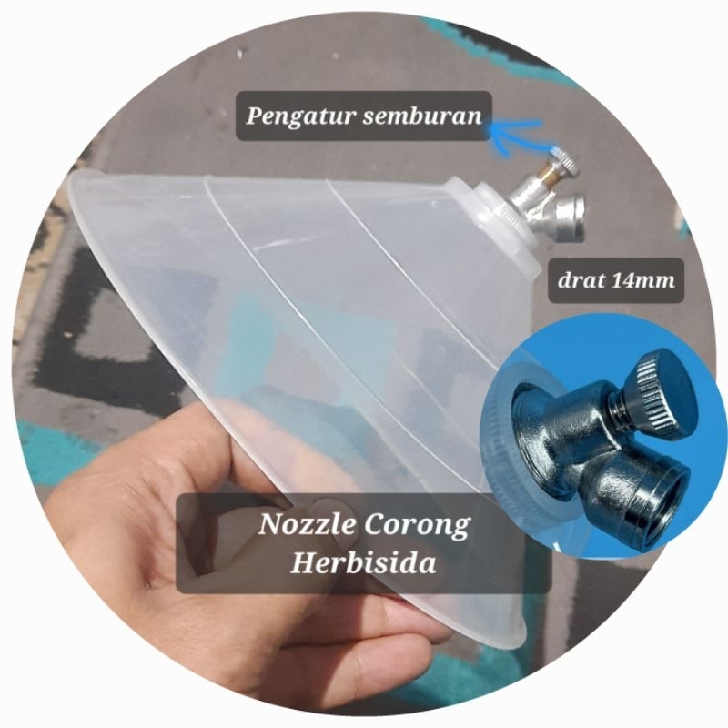 Nozzle Spuyer Corong Herbisida Stainless Steel drat 14mm Semprotan Bisa diatur Tangki Sprayer Elektr