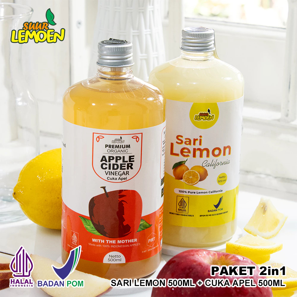 

Paket Diet Sehat Bundling Cuka Apel + Sari Lemon Murni 250 - 500 ml