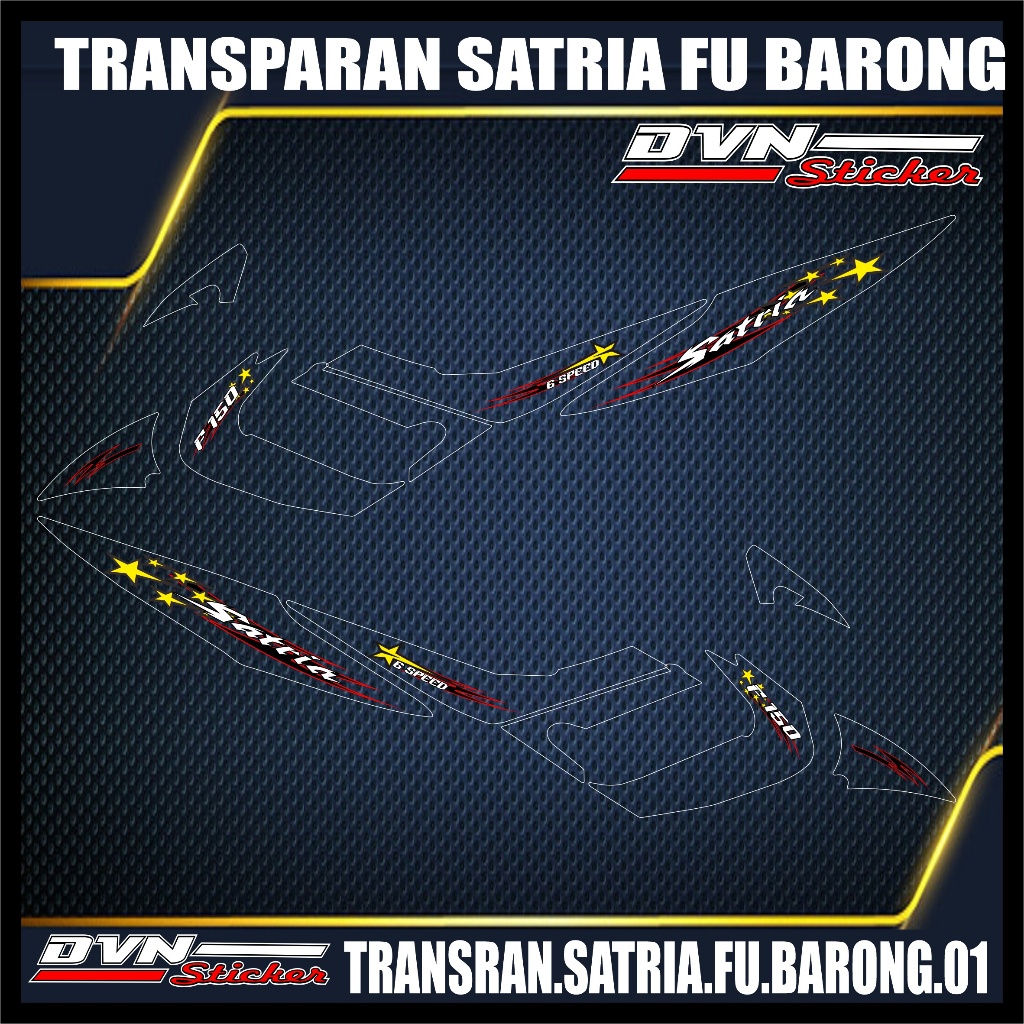 STICKER TRANSPARAN   SATRIA FU BARONG MOTIF SIMPEL STRIPING TRANPARAN SATRIA FU BARONG 01